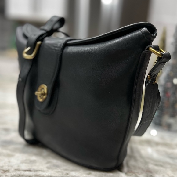 Coach Authentic 9948 Nottingham Black Tanned Leather Bag - Picture 4 of 12